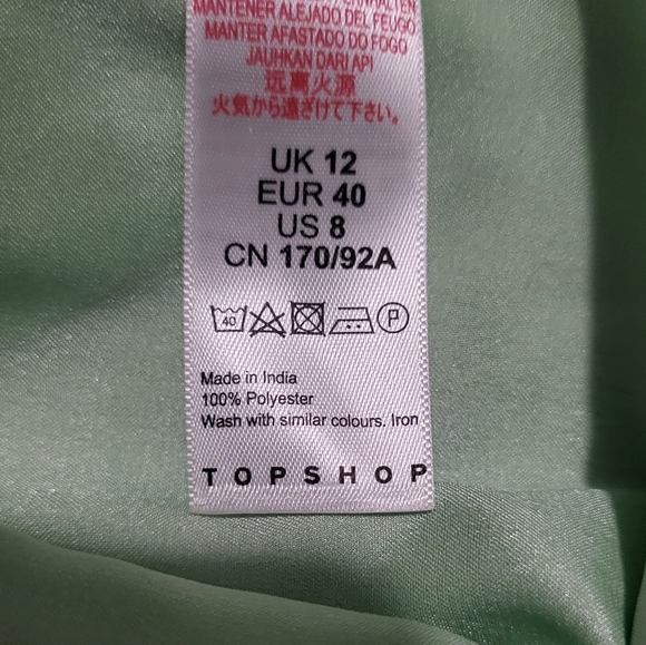 TOPSHOP Mint Green Flowy Tank Top. Size 8 US - Picture 6 of 6